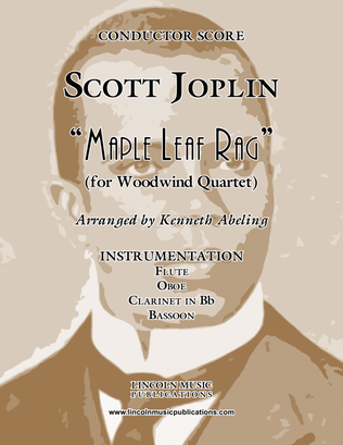 Book cover for Joplin - “Maple Leaf Rag” (for Woodwind Quartet)