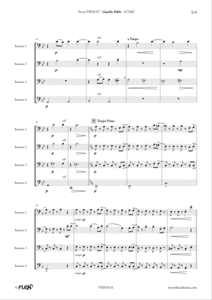 Gaucho Pablo Gaucho Pablo Bassoon Quartet scores gallery preview page 5