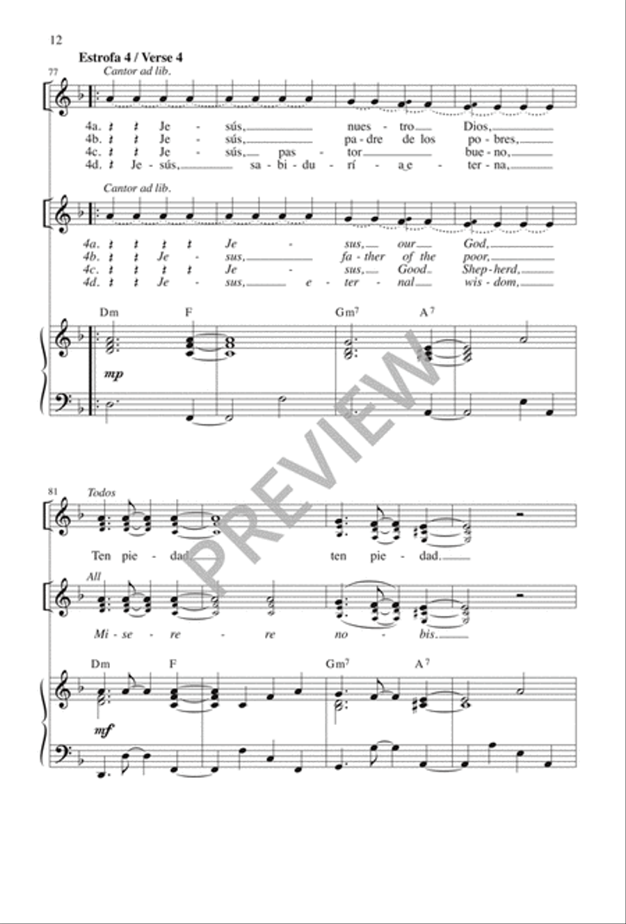 Letanía del Santo Nombre de Jesús 3-Part scores gallery preview page 12