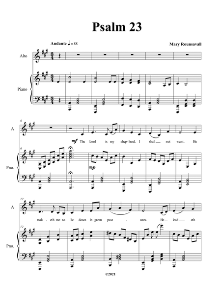 Psalm 23 - ALTO SOLO with piano accompaniment image number null