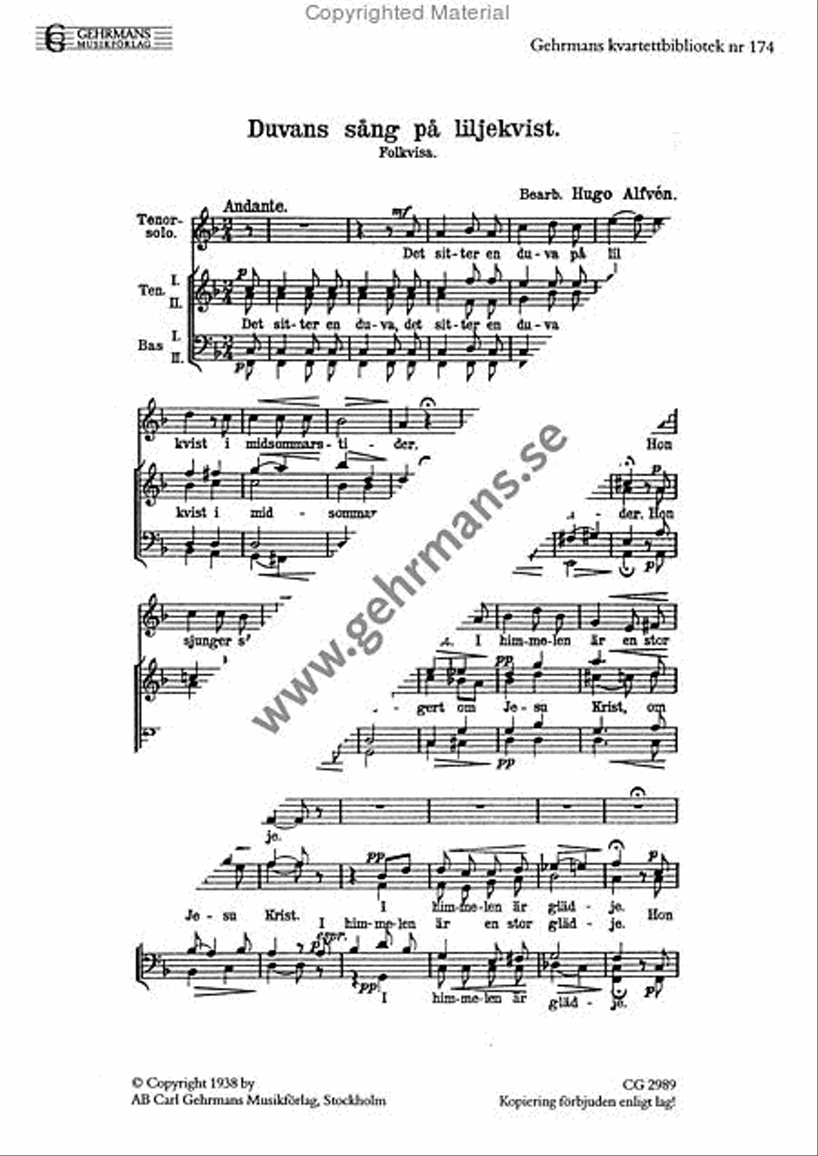Duvans sang pa liljekvist TTBB scores gallery preview page 2