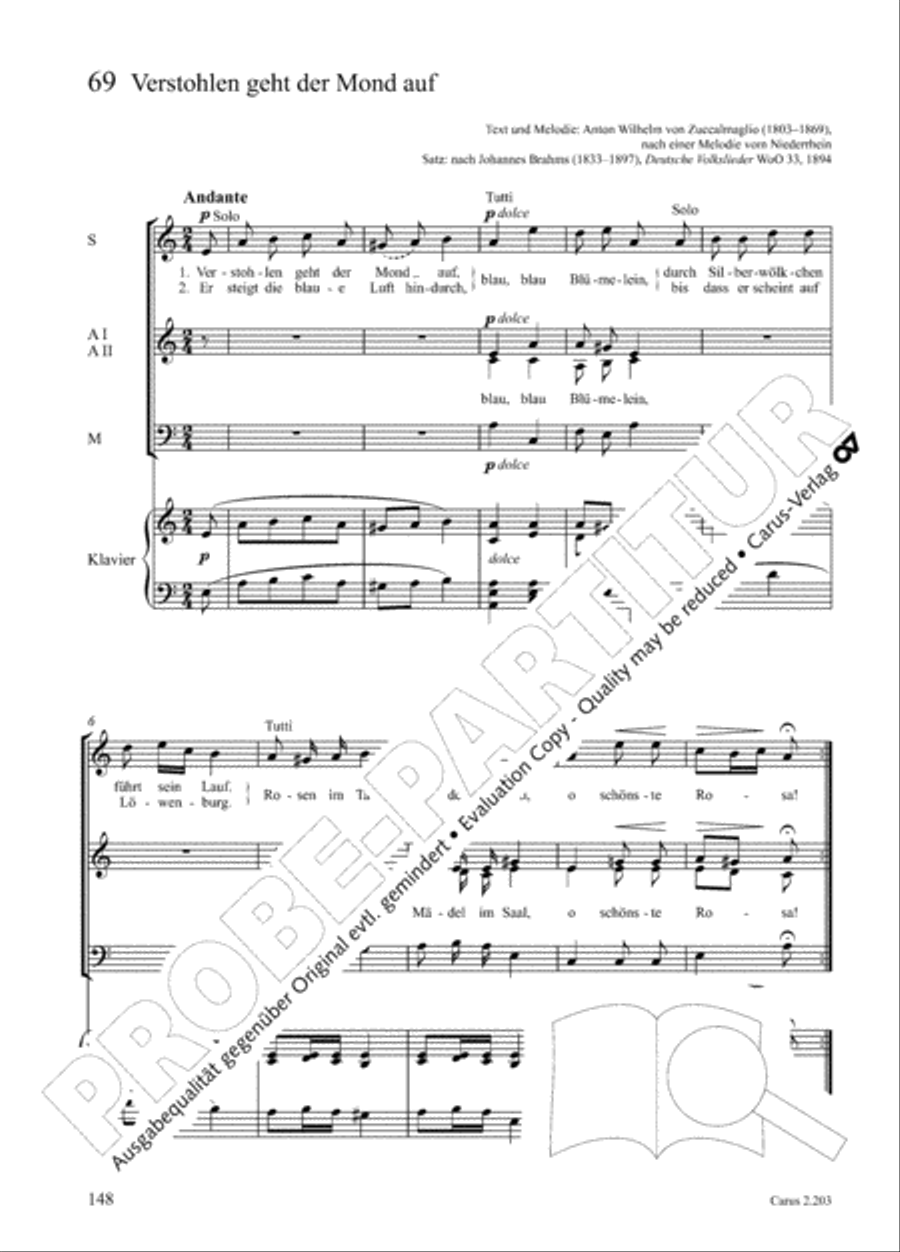 Loreley. Folk songs for choir (Loreley. Volkslieder fur Chor) Choir scores gallery preview page 151