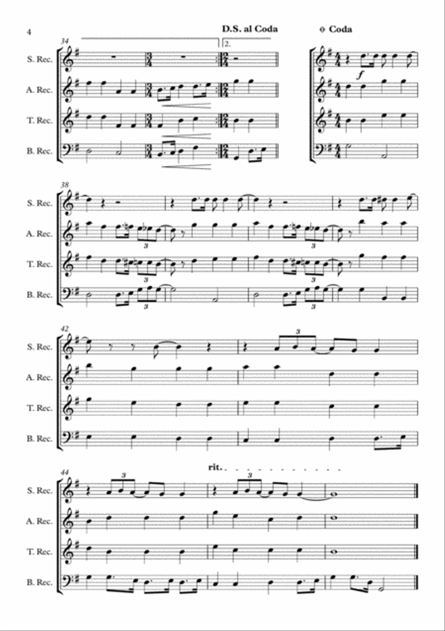 All You Need Is Love Woodwind Quartet scores gallery preview page 4