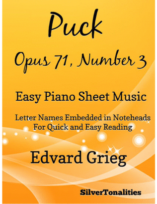 Puck Opus 71 Number 3 Easy Piano Sheet Music