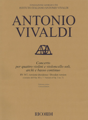 Book cover for Concerto F Major, RV 567, Op. III, No. 7/Variant of Op. 3, No. 7