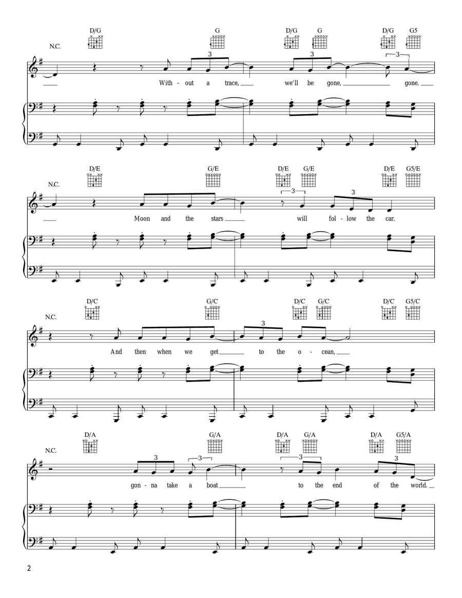 You & Me Piano, Vocal, Guitar scores gallery preview page 2