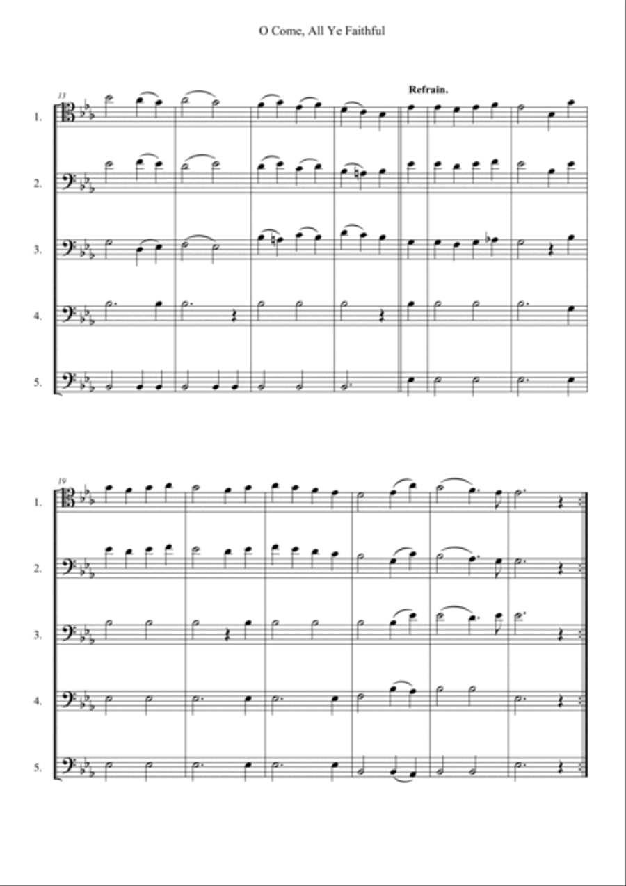 O Come, All Ye Faithful Brass Ensemble scores gallery preview page 2
