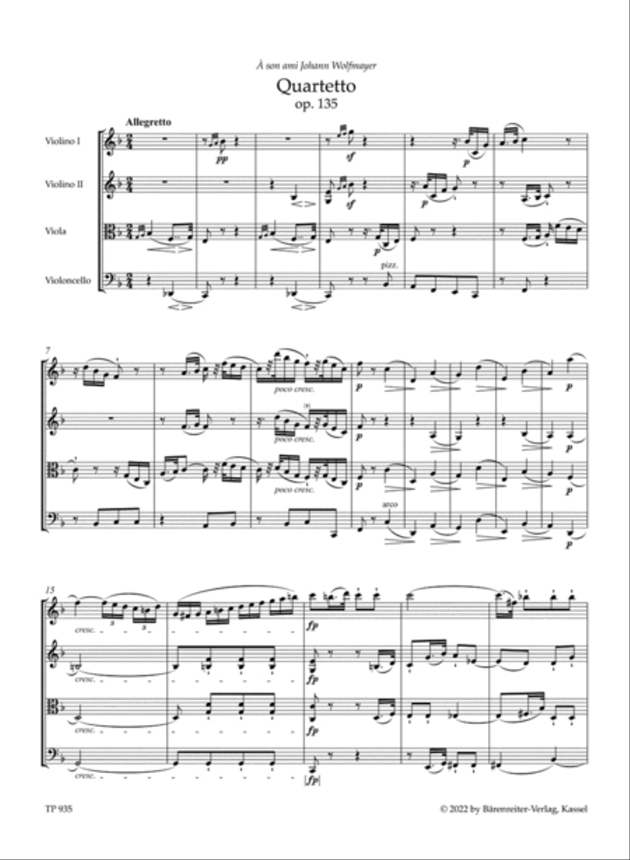 String Quartet in F major, op. 135 String Quartet scores gallery preview page 2