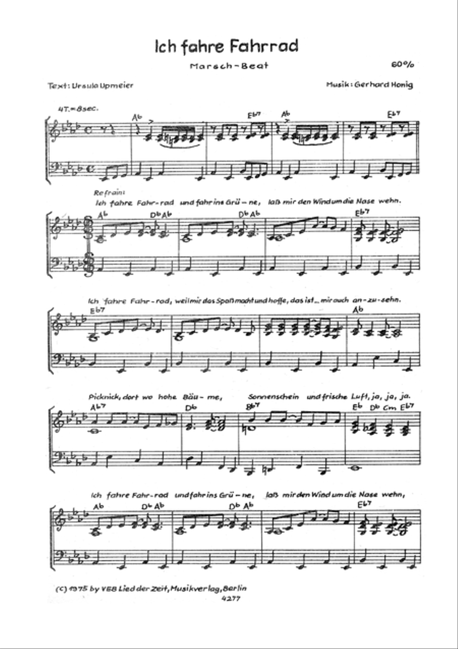 Ich fahre Fahrrad Voice scores gallery preview page 3
