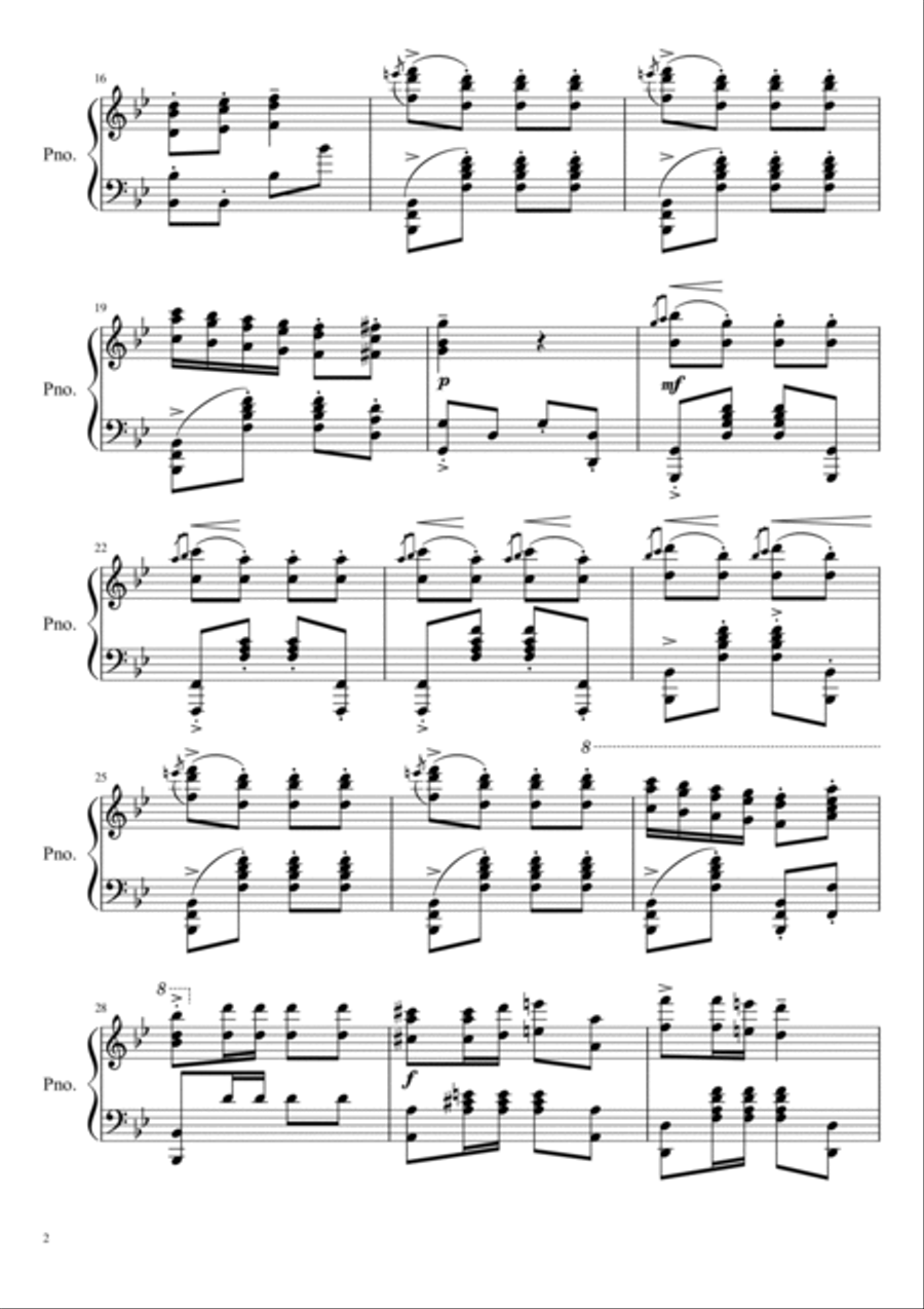 Beethoven - Marcia Alla Turca - Op.113 Original With Fingered - For Piano Solo Piano Solo scores gallery preview page 2