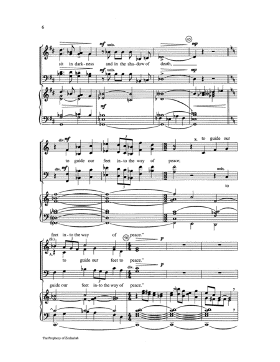 The Prophecy of Zechariah 4-Part scores gallery preview page 6
