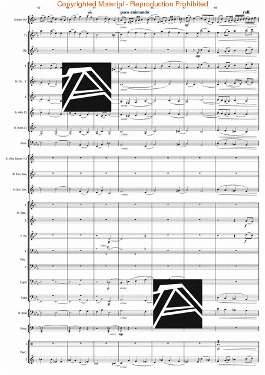 Bagatelle (for Euphonium & Wind Orchestra) Concert Band scores gallery preview page 7