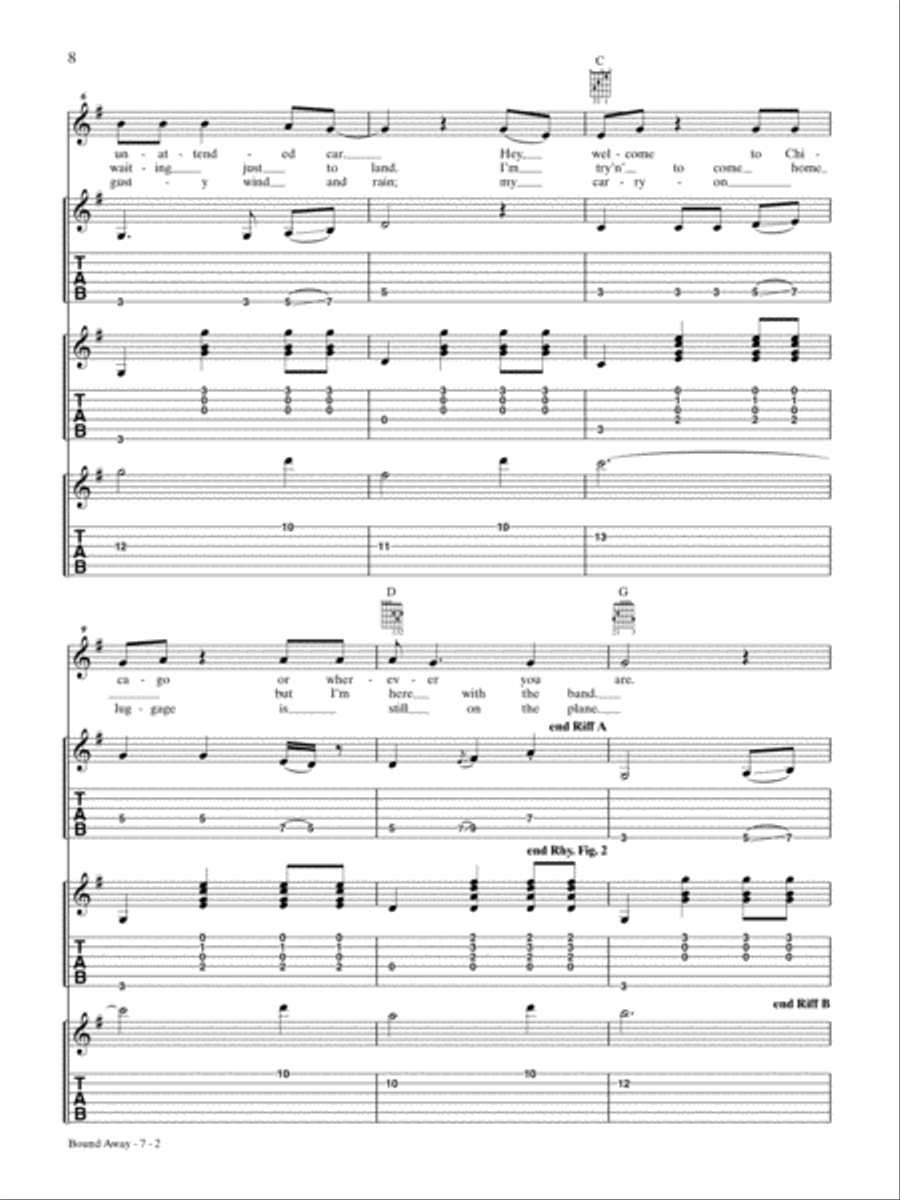 Bound Away Guitar Tablature scores gallery preview page 2