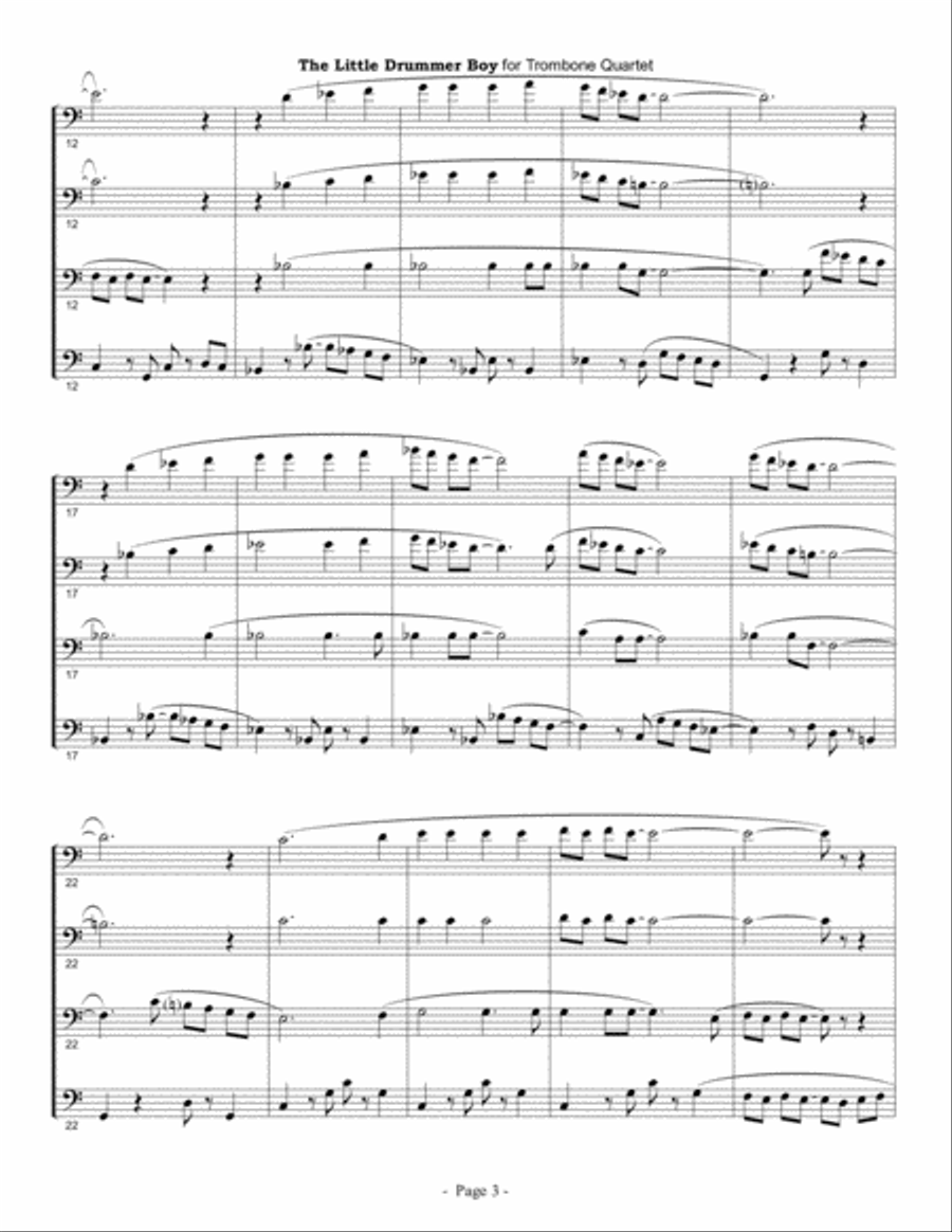The Little Drummer Boy Brass Ensemble scores gallery preview page 3