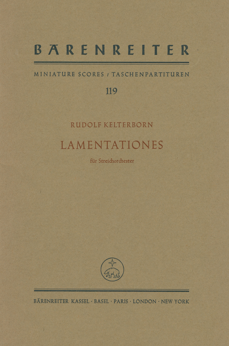 Lamentationes für Streicher (1961) String Orchestra scores gallery preview page 1