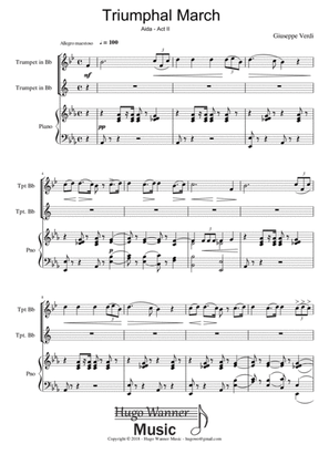 Triumphal March - Aida - Act II - For trumpet in Bb - Original key