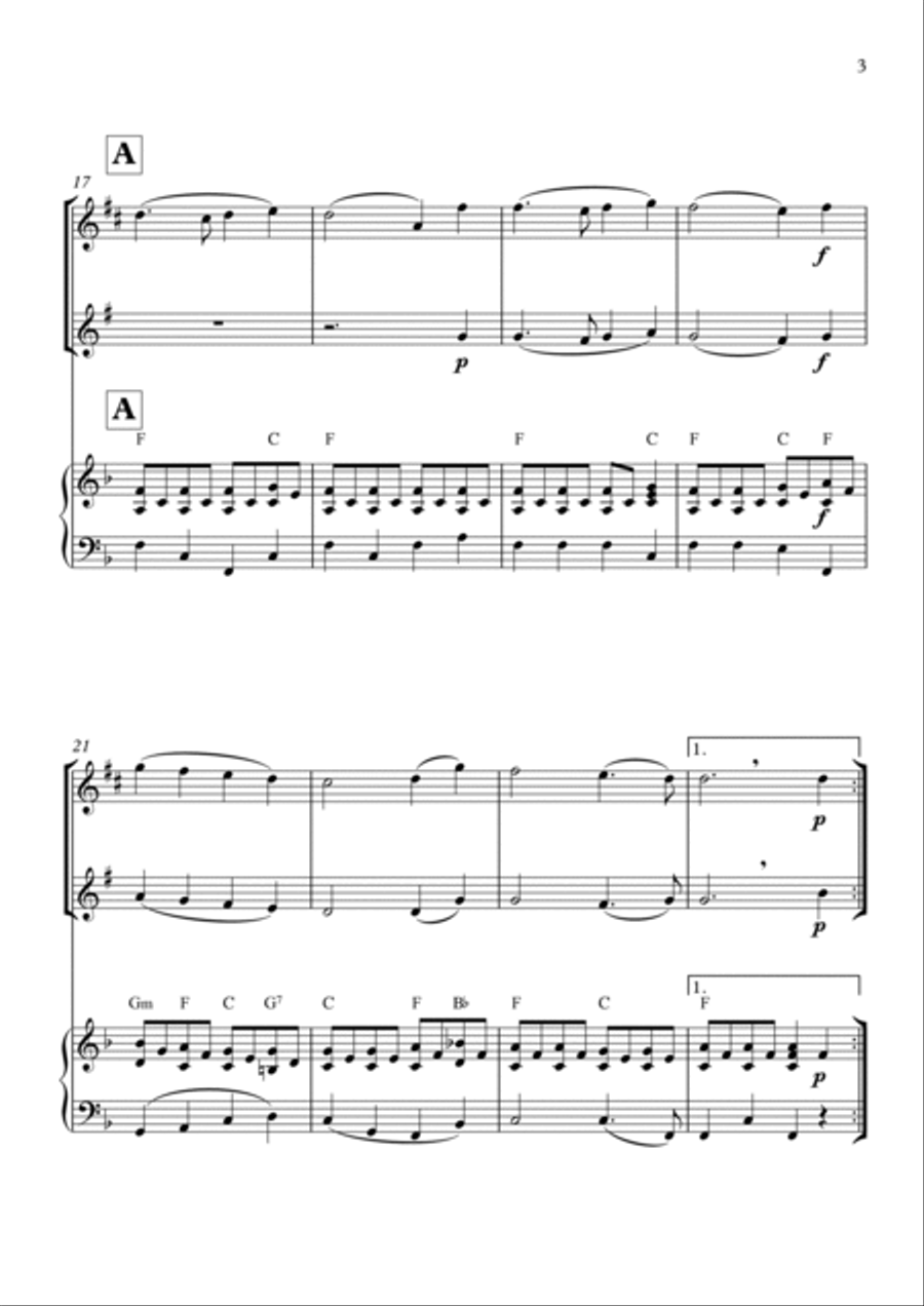 O Come, All Ye Faithful (Adeste Fidelis) Woodwind Duet scores gallery preview page 3