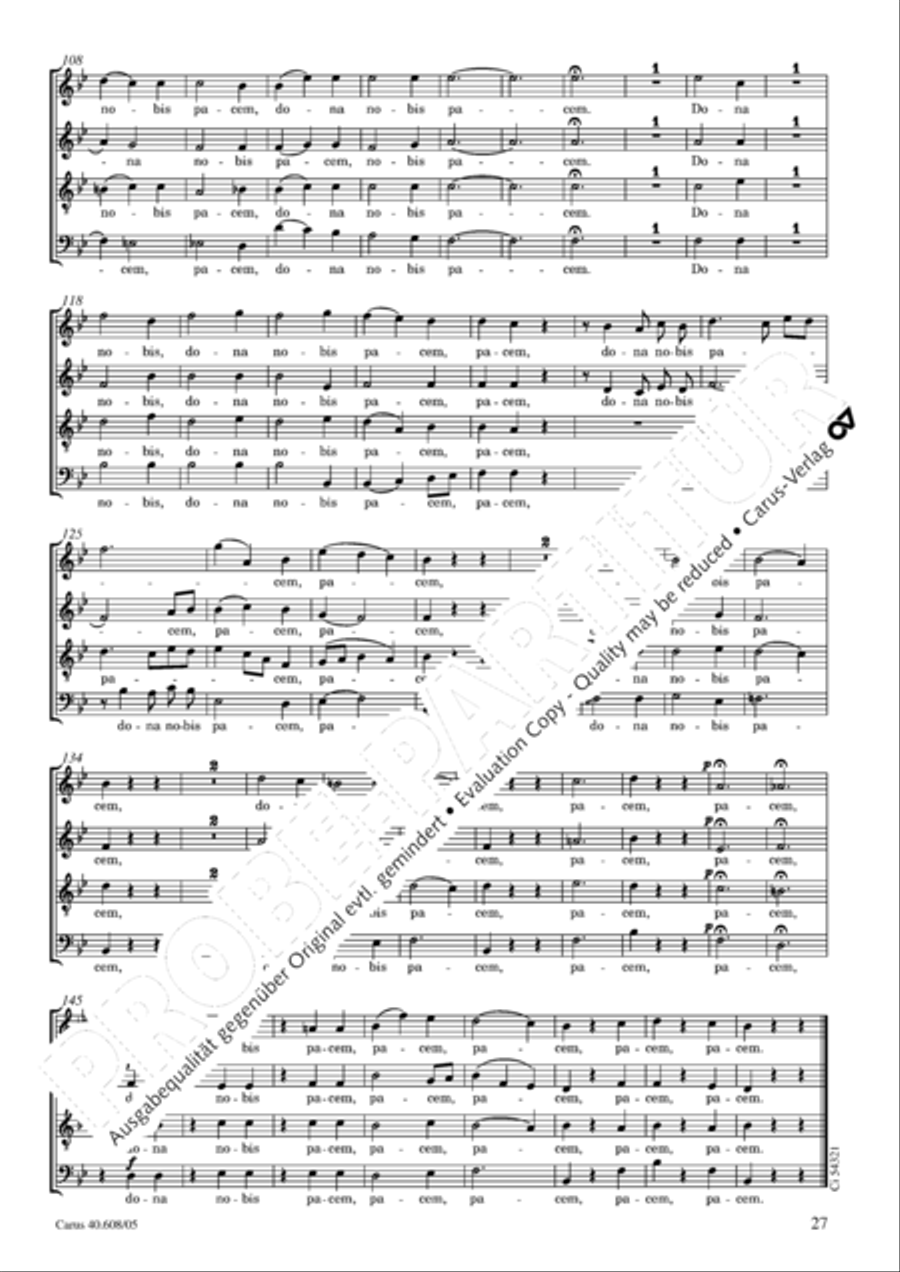 Missa Sancti Bernardi von Offida in B 4-Part scores gallery preview page 28