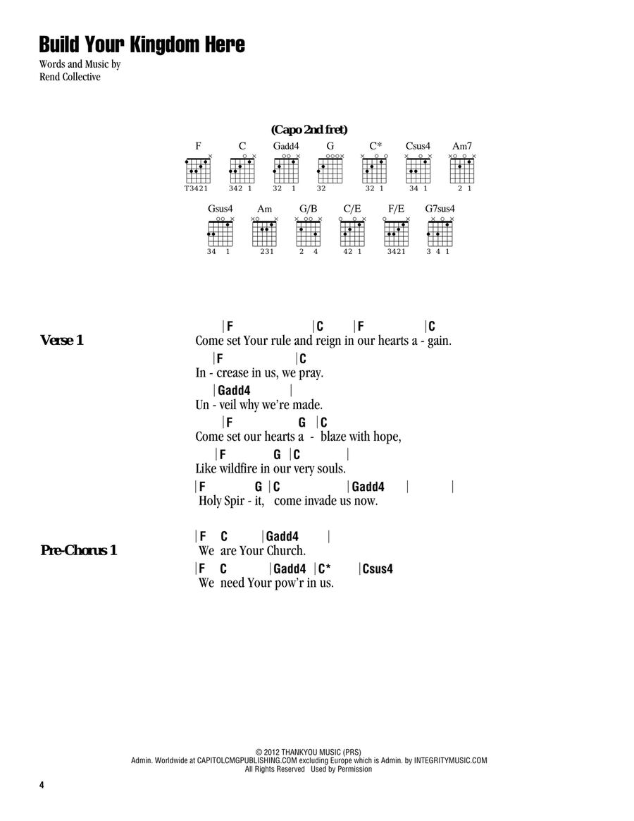 Build Your Kingdom Here Guitar scores gallery preview page 1