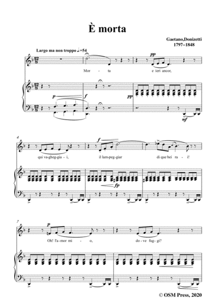 Donizetti-E Morta,in d minor,for Voice and Piano
