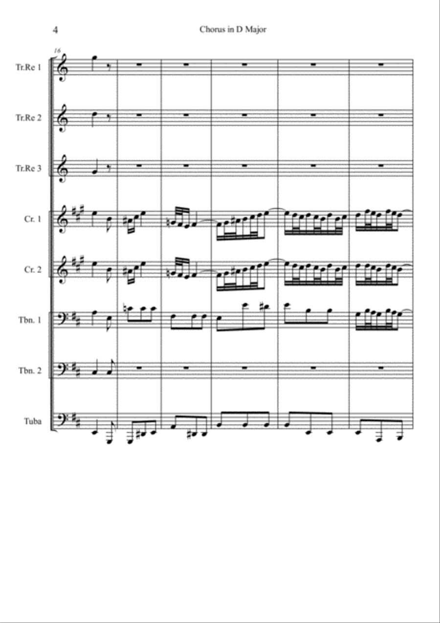 Chorus in D Major from Christmas Oratorio by J. S. Bach Brass Ensemble scores gallery preview page 5