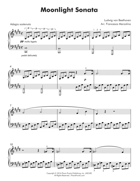 Moonight Sonata (Intermediate Piano - Original Key) image number null