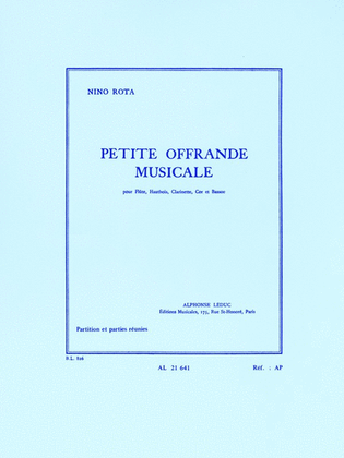 Petite Offrande Musicale (wind Quintet)