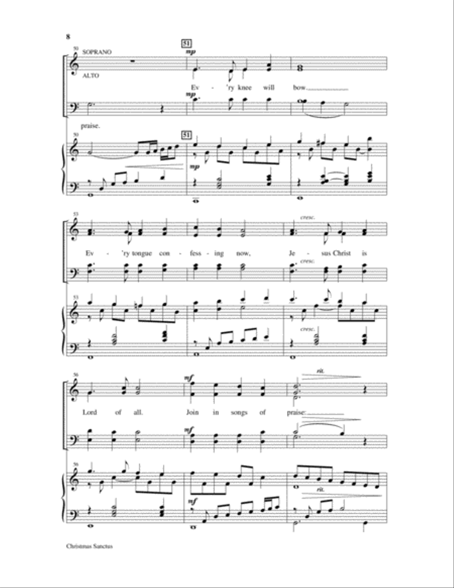 Christmas Sanctus 4-Part scores gallery preview page 9
