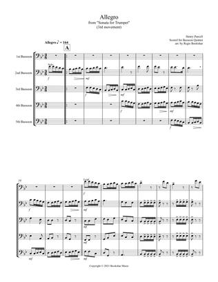 Allegro (from "Sonata for Trumpet") (Bb) (Bassoon Quintet)
