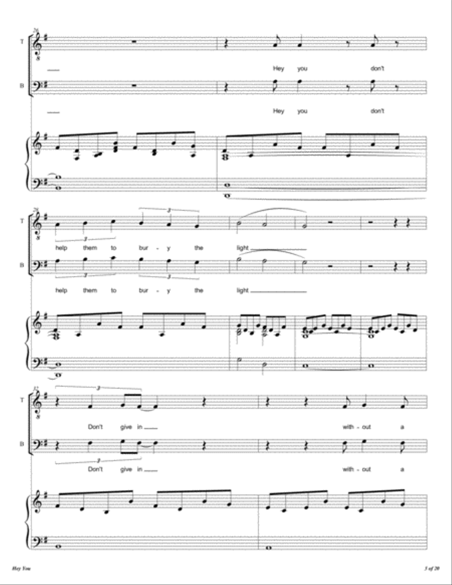 Hey You Hey You 4-Part scores gallery preview page 4