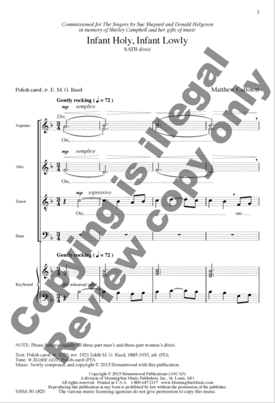Infant Holy, Infant Lowly Divisi scores gallery preview page 2