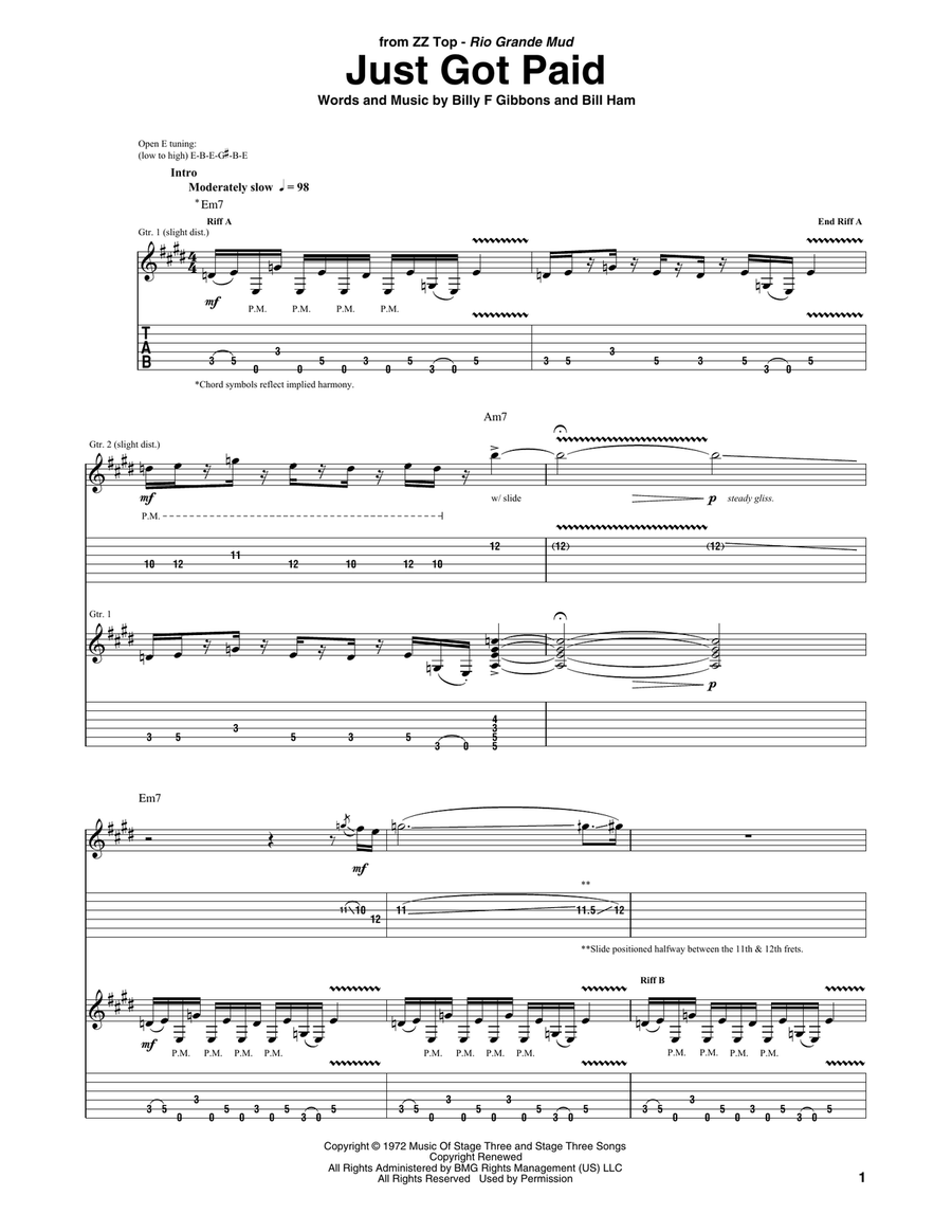 Just Got Paid Acoustic Guitar scores gallery preview page 1