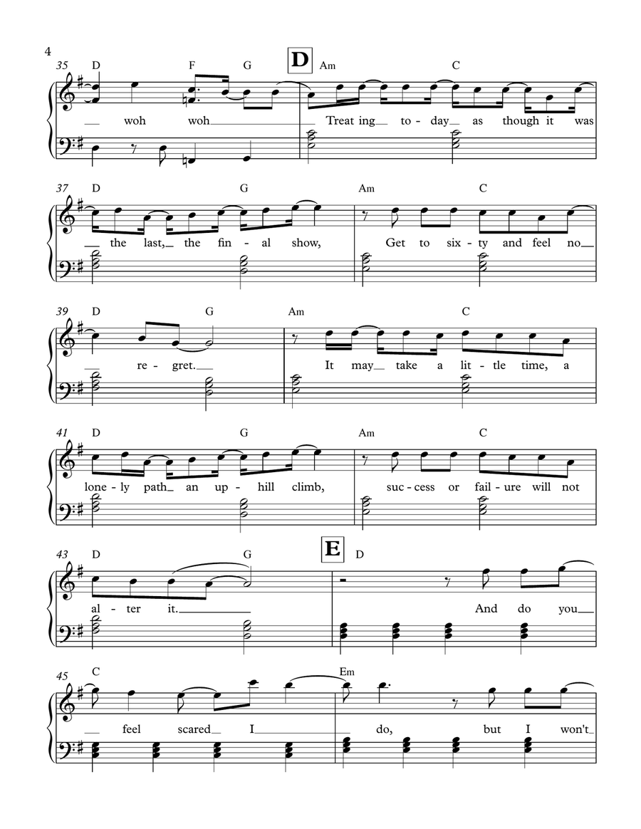 Things Can Only Get Better Piano Solo scores gallery preview page 4