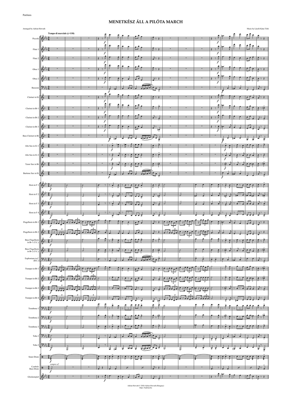 Menetkész áll a pilóta March Concert Band scores gallery preview page 3