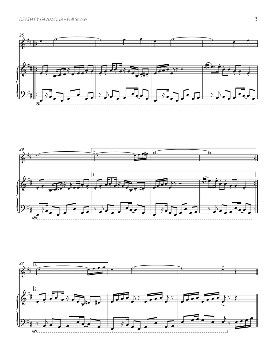 Death by Glamour (from UNDERTALE) (for Solo Violin with Piano Accompaniment) Violin Solo scores gallery preview page 4
