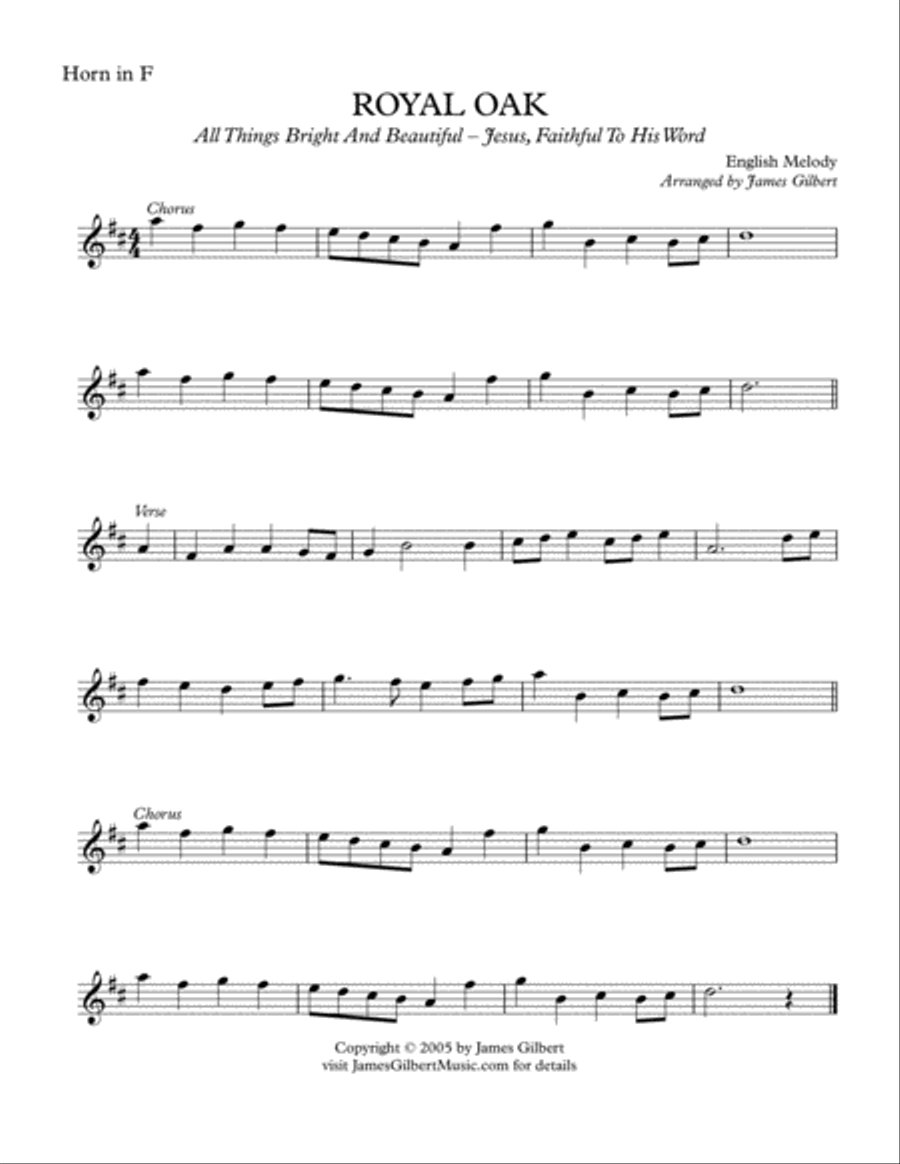 ROYAL OAK (All Things Bright And Beautiful) Small Ensemble scores gallery preview page 6