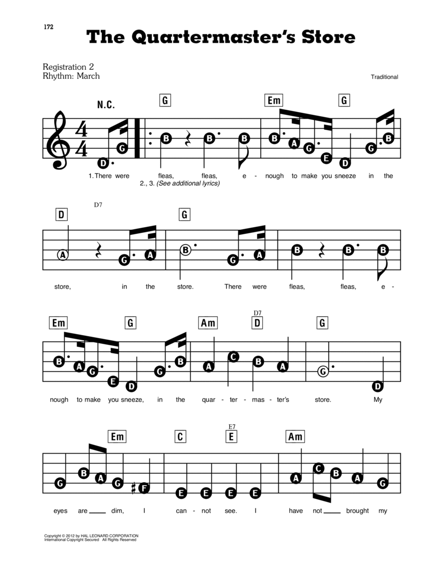 The Quartermaster's Store Electronic Keyboard scores gallery preview page 1