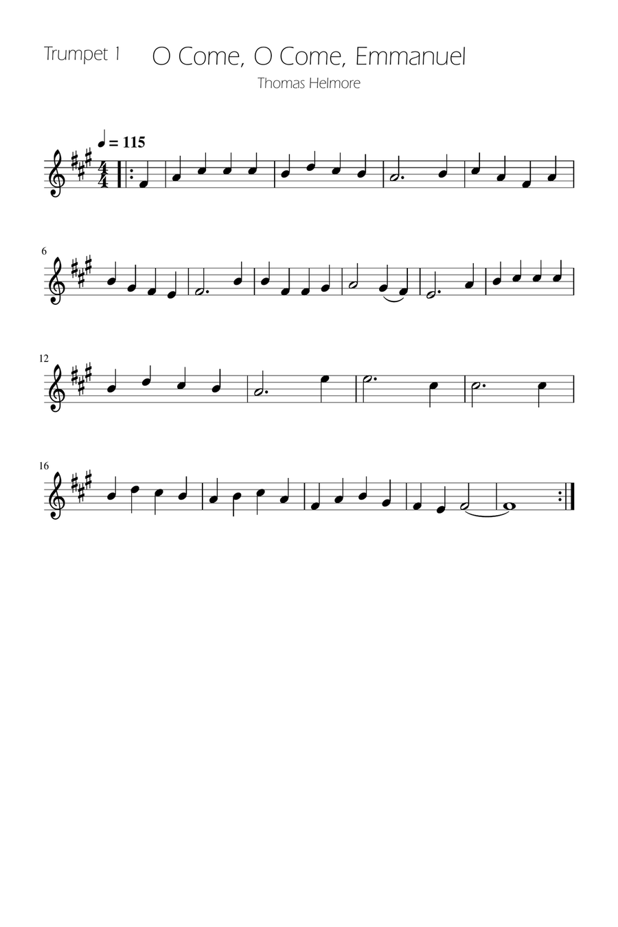 O Come, O Come, Emmanuel - Brass Quartet Brass Quartet scores gallery preview page 3