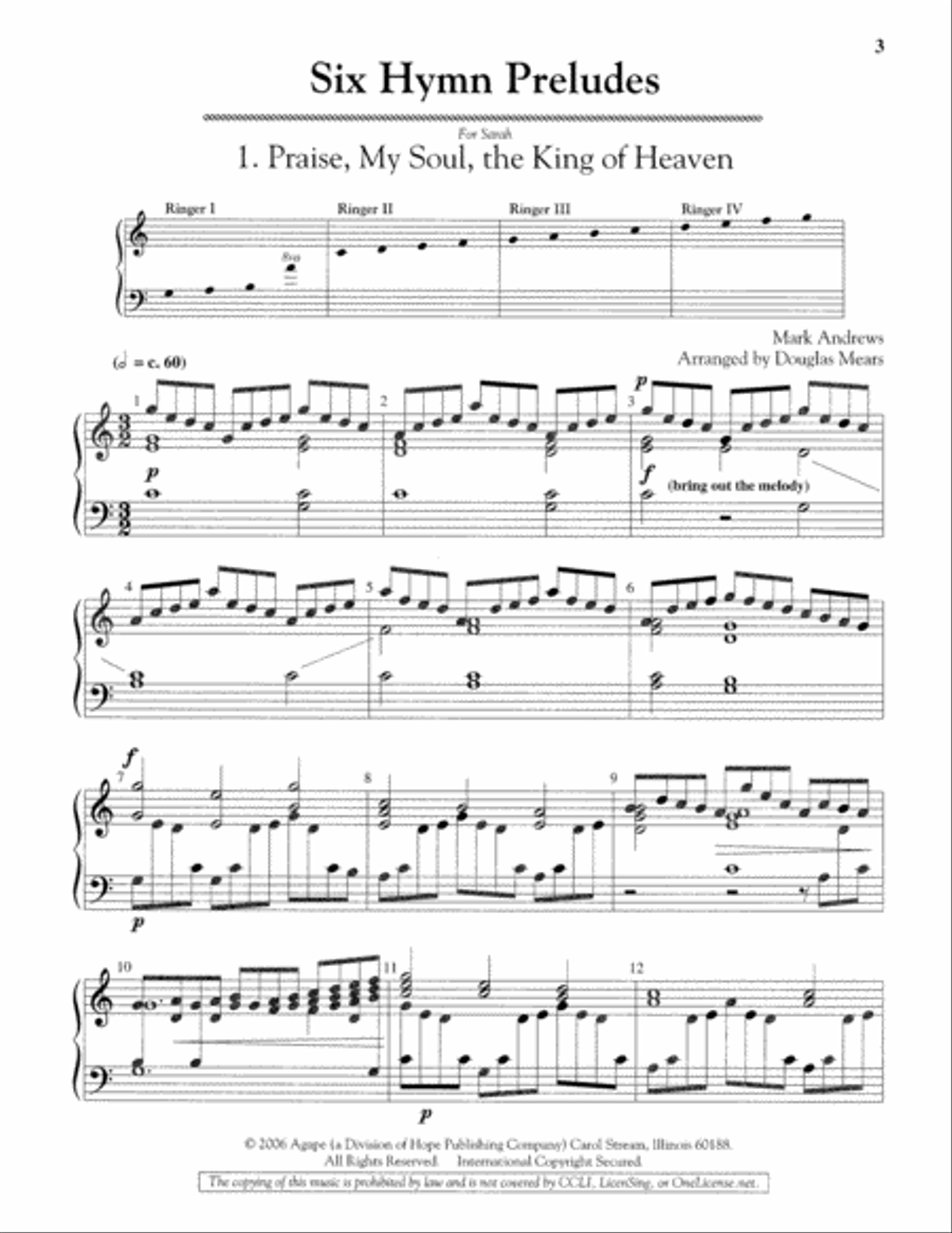 Six Hymn Preludes Small Ensemble scores gallery preview page 5