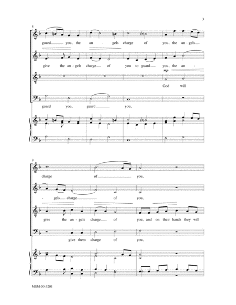 God Will Give the Angels Charge of You 4-Part scores gallery preview page 3