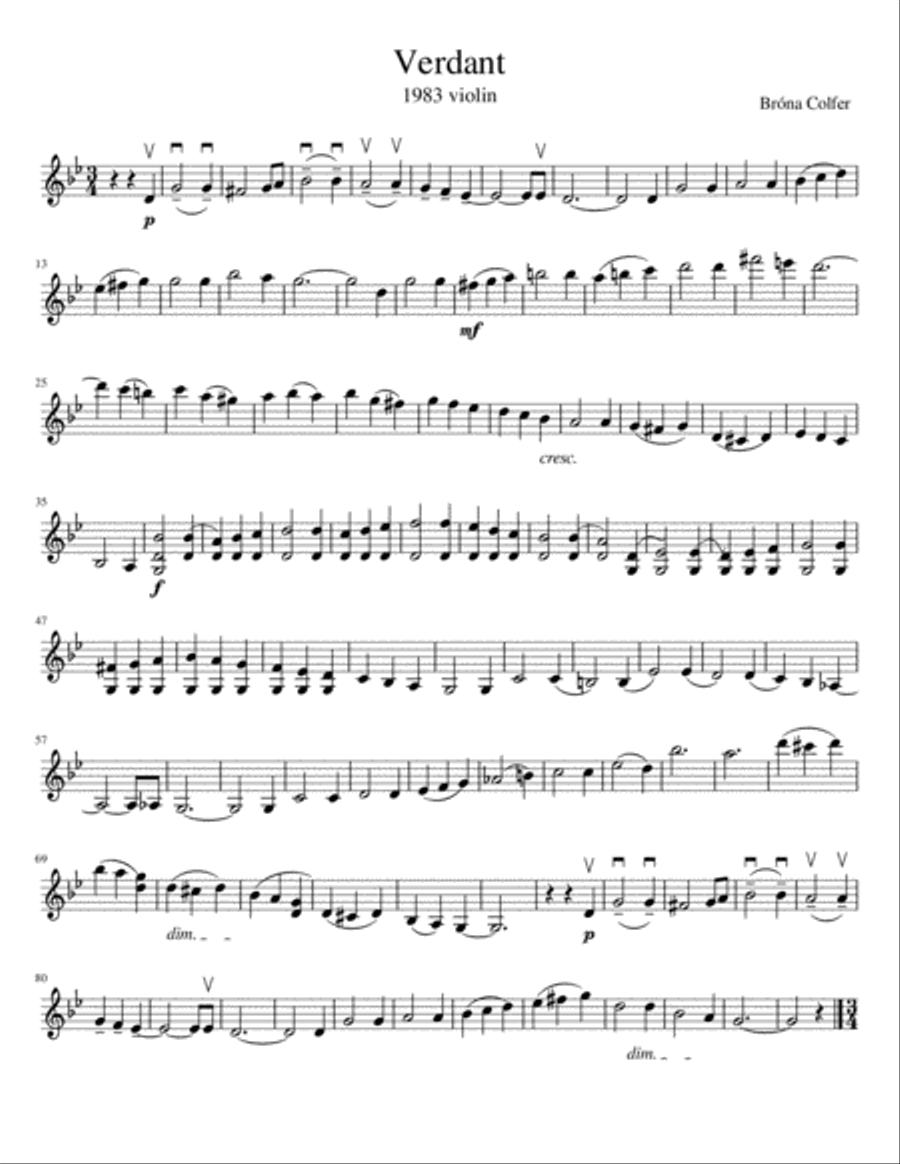 Verdant Solo parts String Trio scores gallery preview page 1