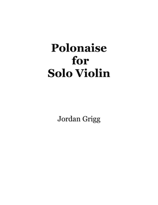 Book cover for Polonaise for Solo Violin
