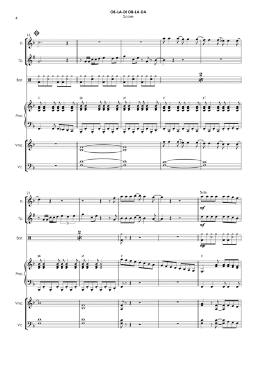 Ob-la-di, Ob-la-da Small Ensemble scores gallery preview page 4