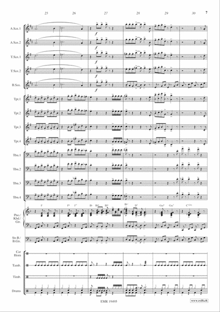 Cha Cha Slide Big Band scores gallery preview page 8
