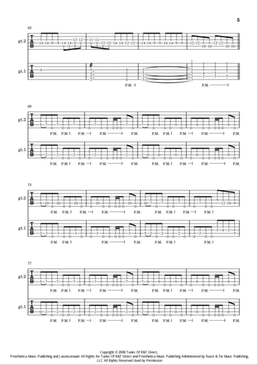 Two Weeks Guitar Tablature scores gallery preview page 5