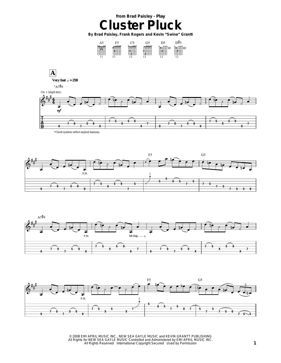 Cluster Pluck Cluster Pluck Acoustic Guitar scores gallery preview page 1