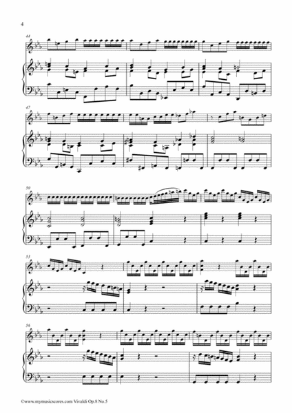 Vivaldi Violin Concerto Op. 8 No. 5 "La tempesta di mare" for Violin and Piano image number null