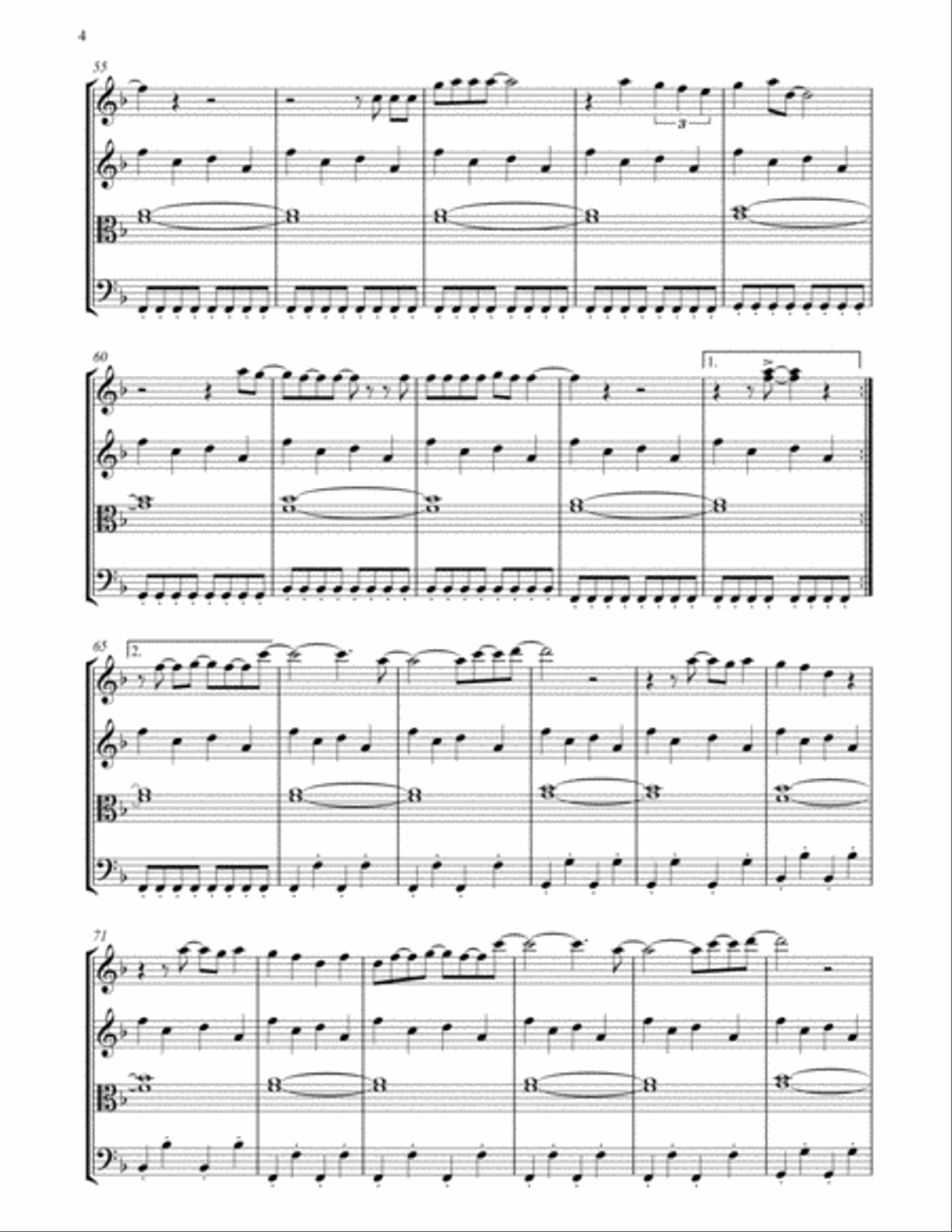 Marry You String Quartet scores gallery preview page 4