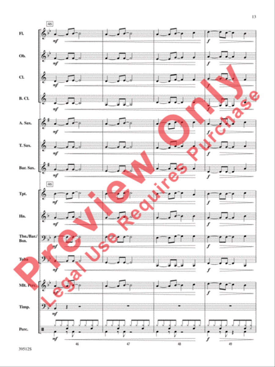 Dumb Love Concert Band scores gallery preview page 14