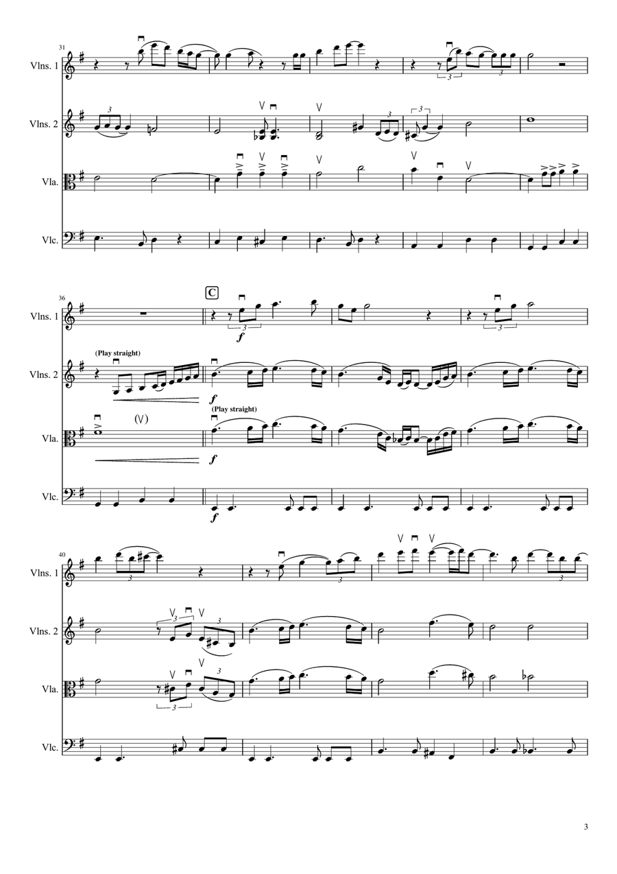 Georgia On My Mind String Quartet scores gallery preview page 3
